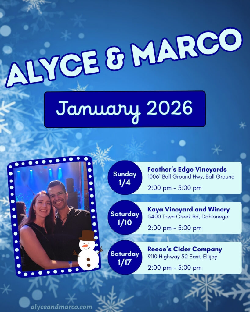Alyce and Marco Live Shows January 2026