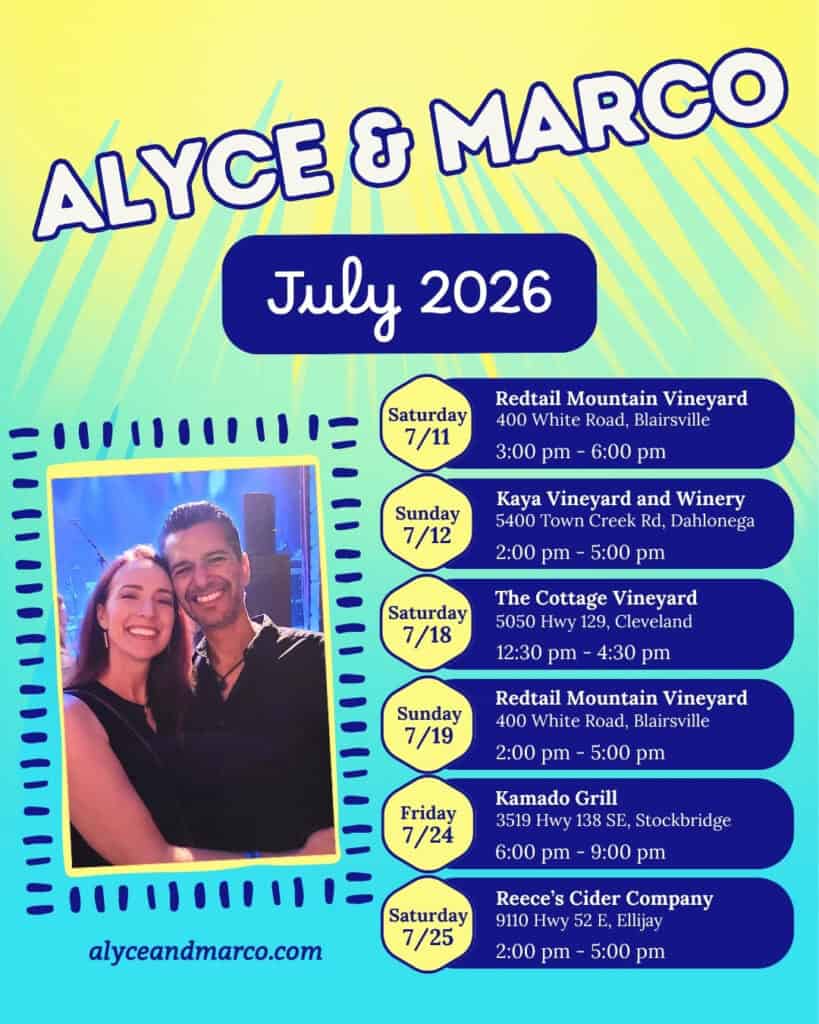 Alyce and Marco Acoustic Duo Live Shows July 2026