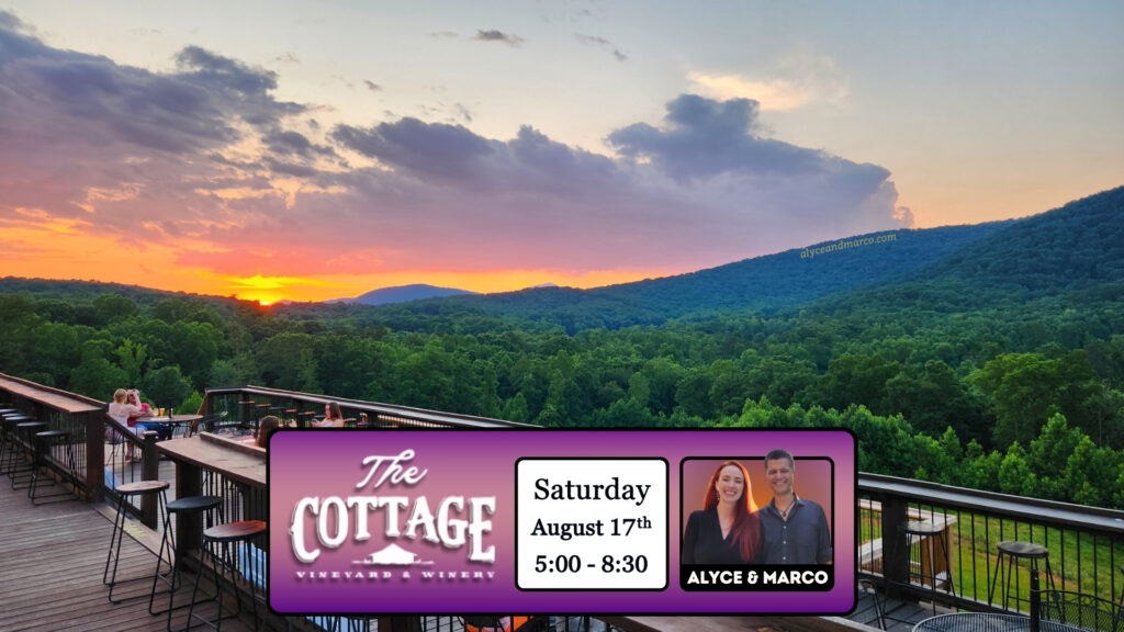 Live music from Alyce and Marco at The Cottage 8-2024
