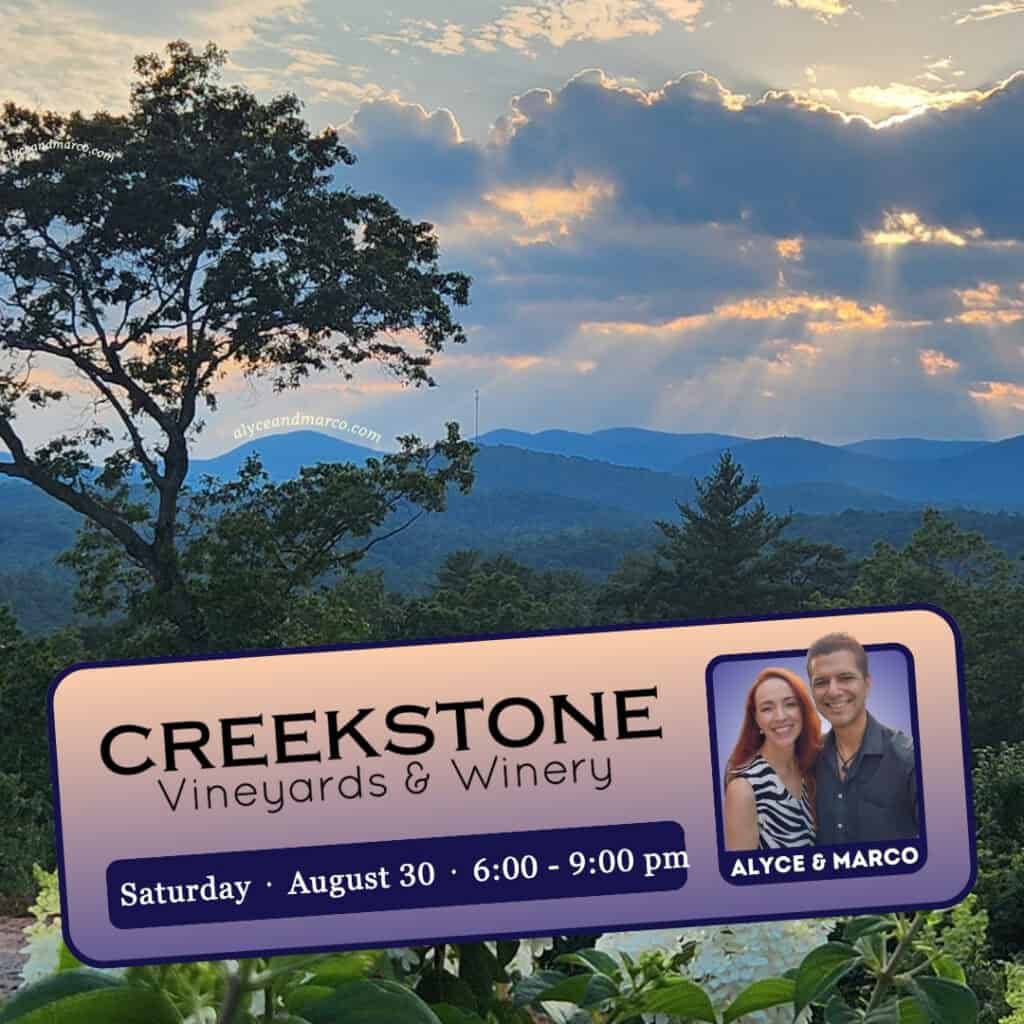 Creekstone Vineyards and Winery August 2025 - Live Music from Alyce and Marco