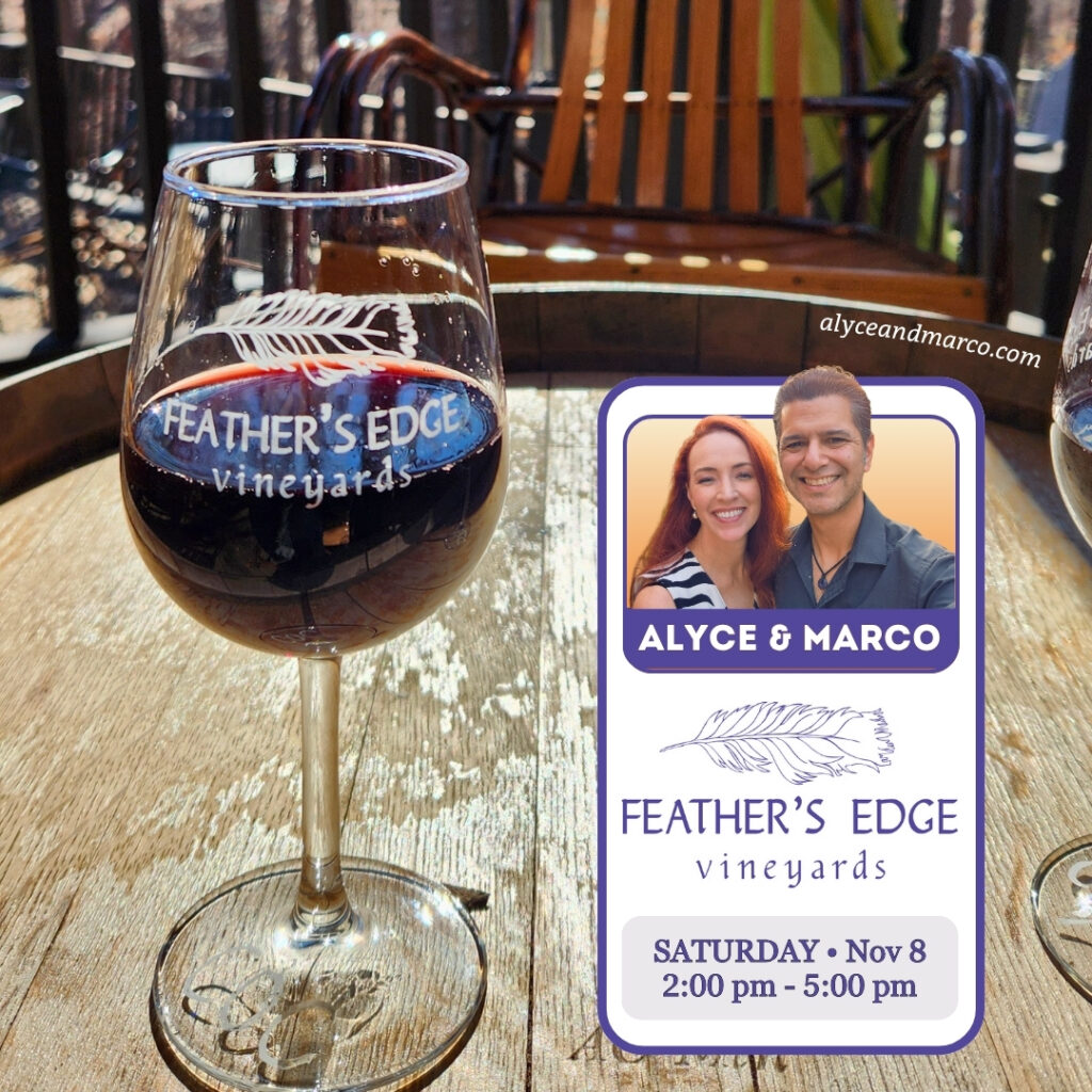 Feather's Edge Winery in Ball Ground Live Music Saturday November 8 from Alyce and Marco